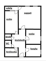 Keszthelyen 61 m2-es, második emeleti, 2 szobás lakás eladó